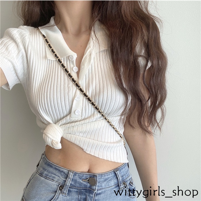 Áo Thun Nữ Ngắn Tay Cổ Polo Thời Trang