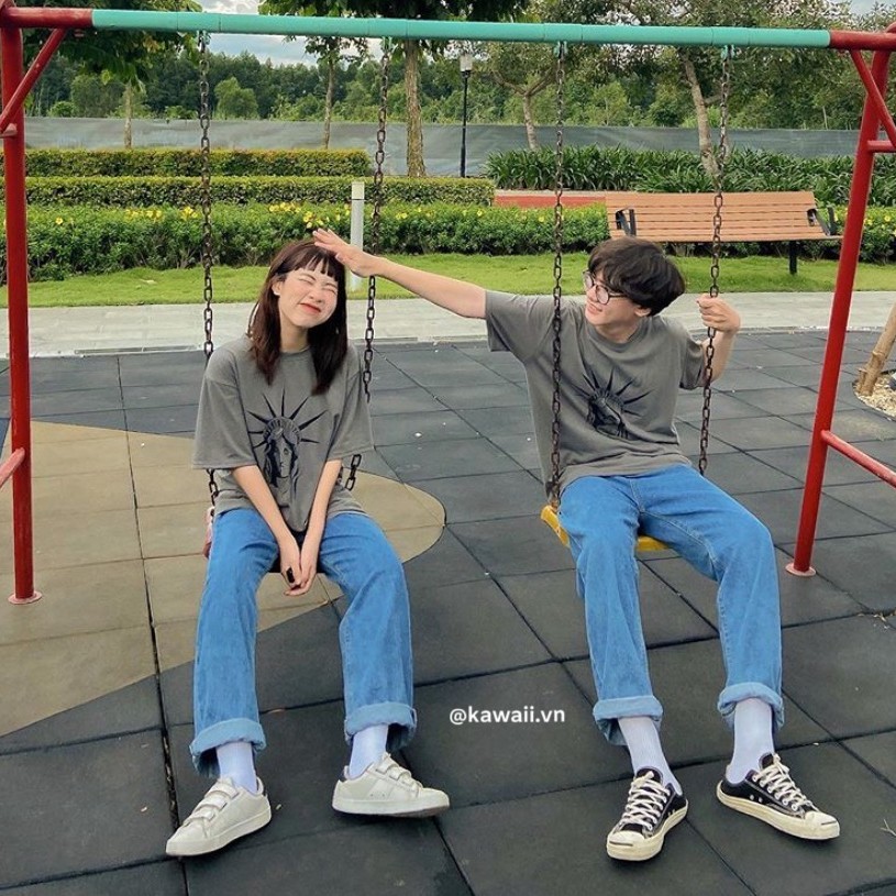 [Có sẵn] JEANS PANTS - Quần Jeans ống rộng nam nữ UNISEX Kawaii.vn (Ảnh thật tớ tự chụp) | BigBuy360 - bigbuy360.vn