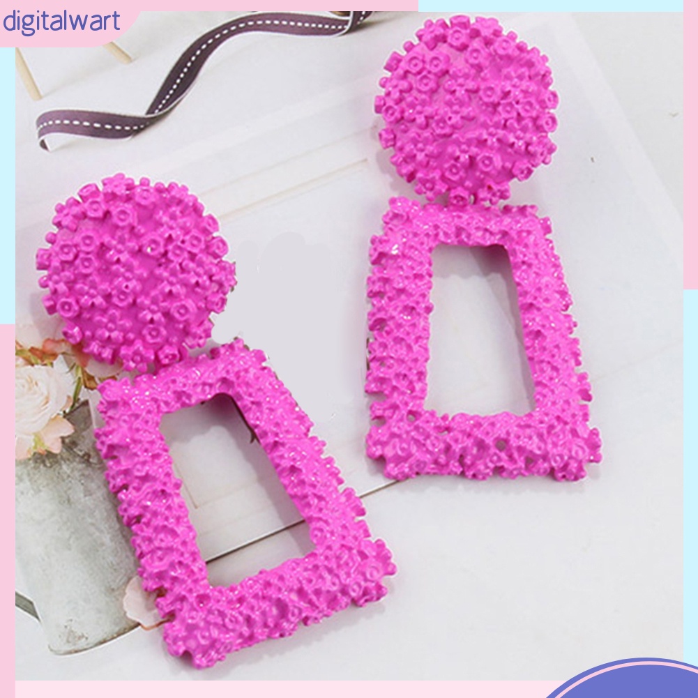 Đôi Bông Tai Dáng Rơi Họa Tiết Hình Thang Thời Trang Cho Nữ