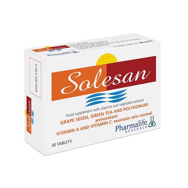 Pharmalife Viên Uống Chống Nắng Solesan Protect PHARMALIFE - Chống Nắng Nội Sinh, Làm Sáng Da, Hỗ Trợ Thâm Nám - 30 Viên