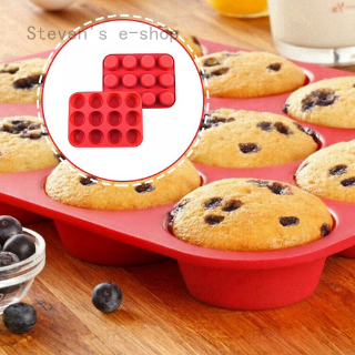 Khuôn làm bánh muffin muffin 12 ngăn bằng silicone hình steven's e-shop