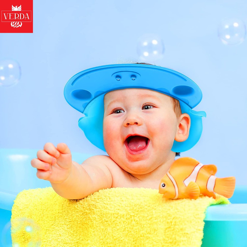 Mũ gội đầu cho bé nón tắm cắt tóc chống nắng trẻ em silicon cao cấp dễ thương gấu koala baby shower cap bath shampoo hat