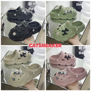 Dép Crocs Kaws, dép sục nữ kèm Sticker siêu dễ thương, cực êm chân bản cao cấp đế 5cm.