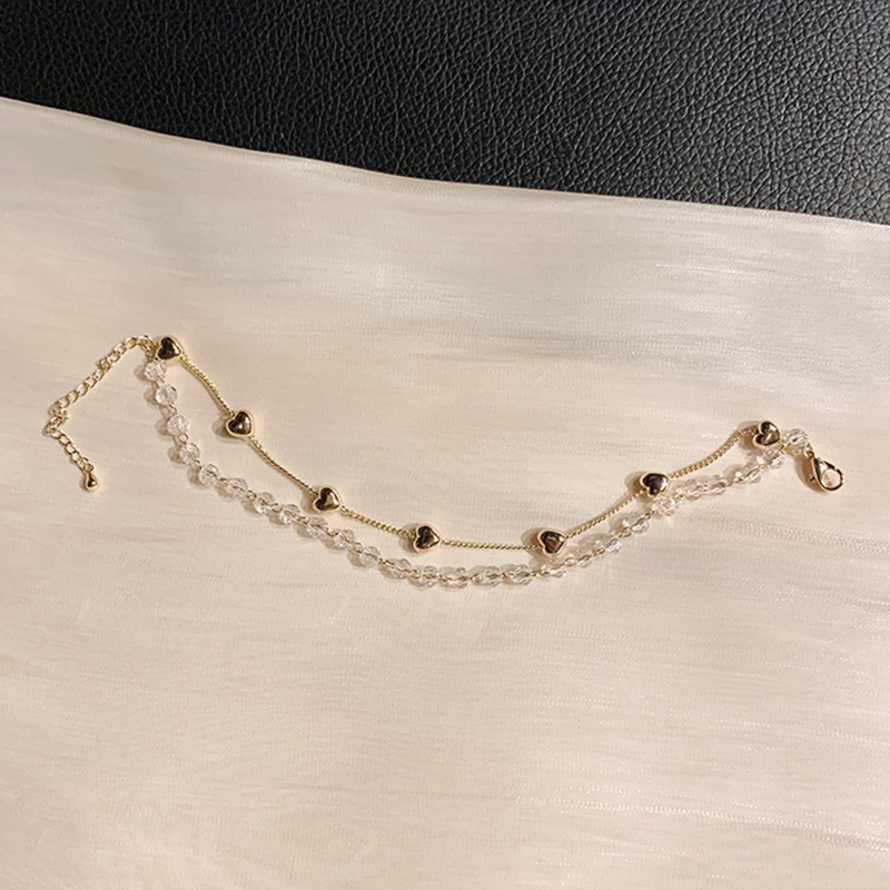 Vòng Tay Elegant Heart Bead Gold Chain Bracelet Korea Multilayer Transparent Ball Bracelets for Women Jewelry Gift | BigBuy360 - bigbuy360.vn