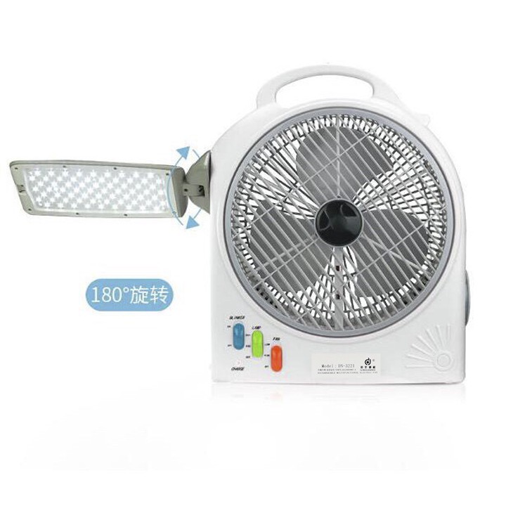 [Hàng Nội Địa] Quạt Tích Điện DN322 - 2 Bình Ắc Quy - Có Đèn LED- Bảo Hành 12 Tháng | BigBuy360 - bigbuy360.vn