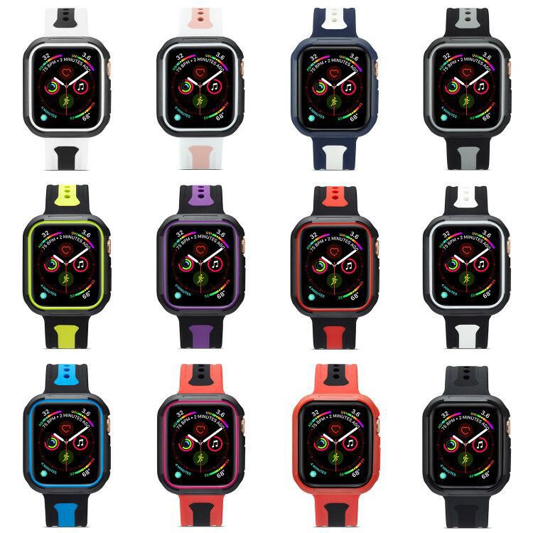 Sale 70% Apple Watch Series 54321 Ốp nhựa TPU nhiều màu cho đồng hồ , black+yellow,for 44mm Giá gốc 90,000 đ - 56A69