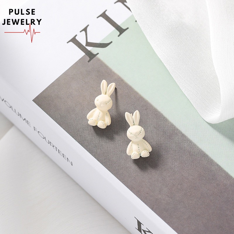 Pulse Jewelry Khuyên Tai Bạc S925 Hình Thỏ Dễ Thương Phong Cách Hàn Quốc Cho Nữ