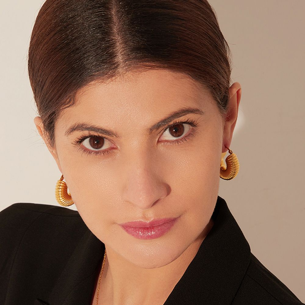 Bông tai hình tròn bằng đồng phong cách punk đơn giản thời trang cho nữ