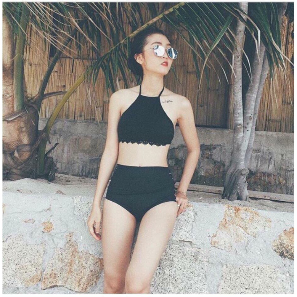 ĐỒ BƠI NỮ Bikini 2 mảnh áo yếm đen ( Kèm ảnh khách) mới nhất | BigBuy360 - bigbuy360.vn