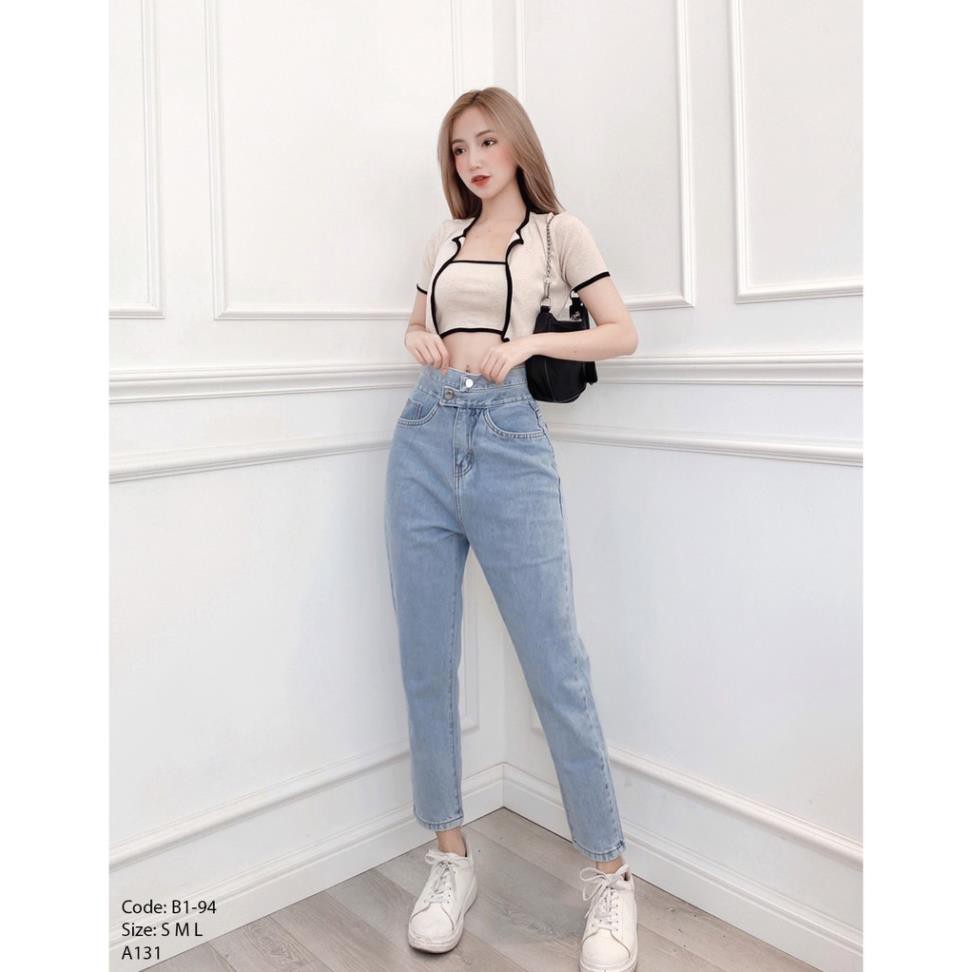 Quần Jean Ống Xuông EO KIỂU Nâng Mông Unisex Trẻ Trung| Hình Thật | Quần Jean Nữ Xuông OZ94
