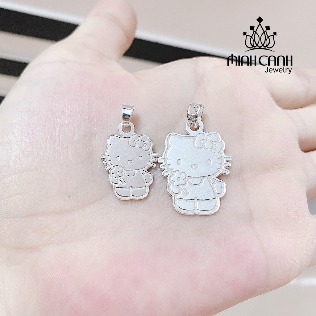 Dây Chuyền Bạc Ta Mặt Hello Kitty Loại Trơn Không Đính Đá - Minh Canh Jewelry