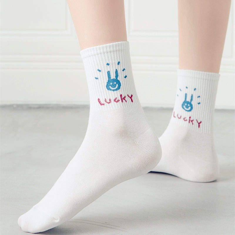 Vớ cổ cao họa tiết hoạt hình Miumiu phong cách Hàn Quốc xinh xắn cho nam và nữ YR