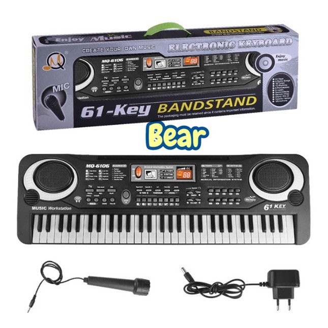 Đàn Piano Đàn Điện Tử 61 Phím Kèm mic Cho Bé Đàn Organ