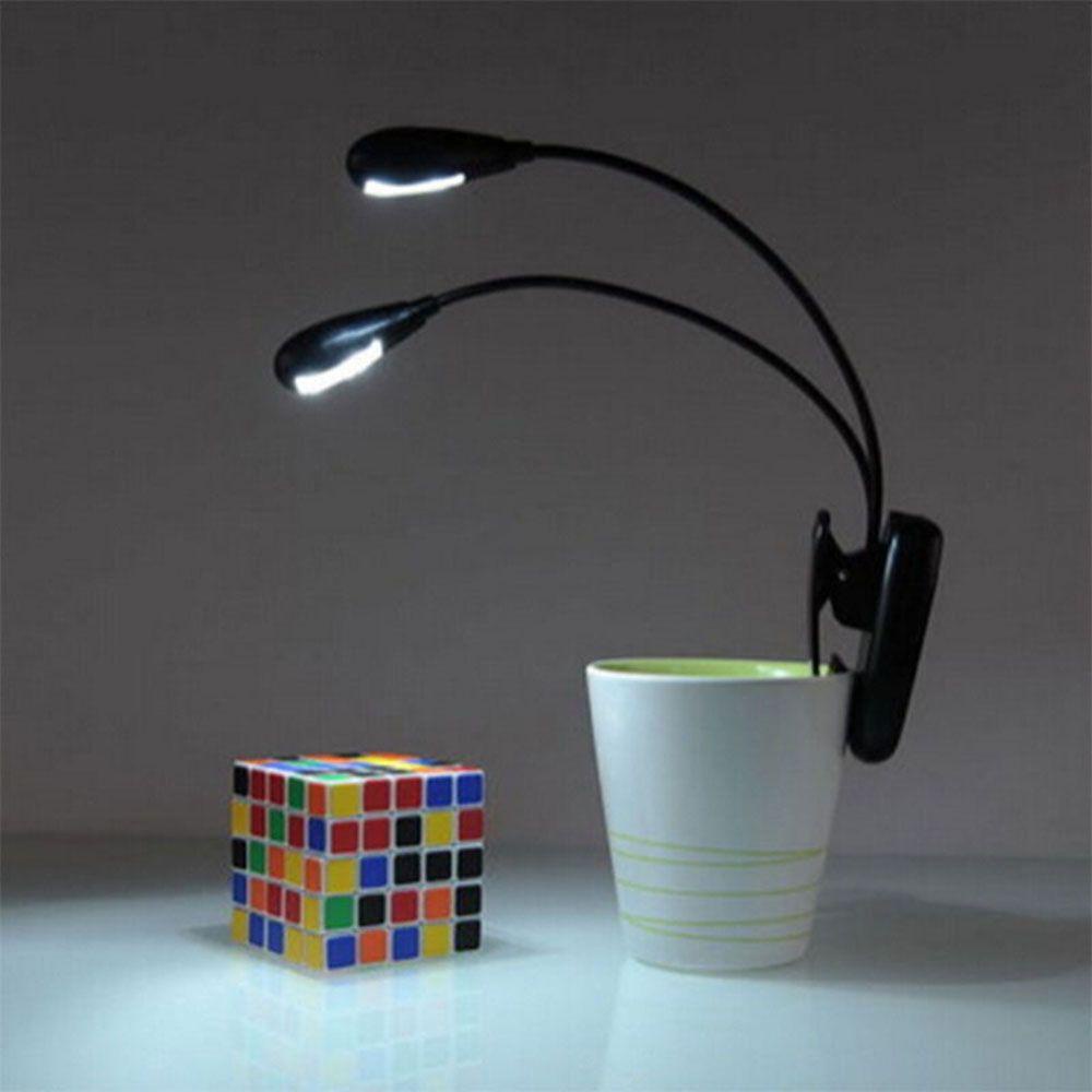 Đèn Đọc Sách 4 Bóng LED Siêu Sáng 2 Cánh Tay Kẹp Màu Đen Chuyên Dụng Cho Guitar