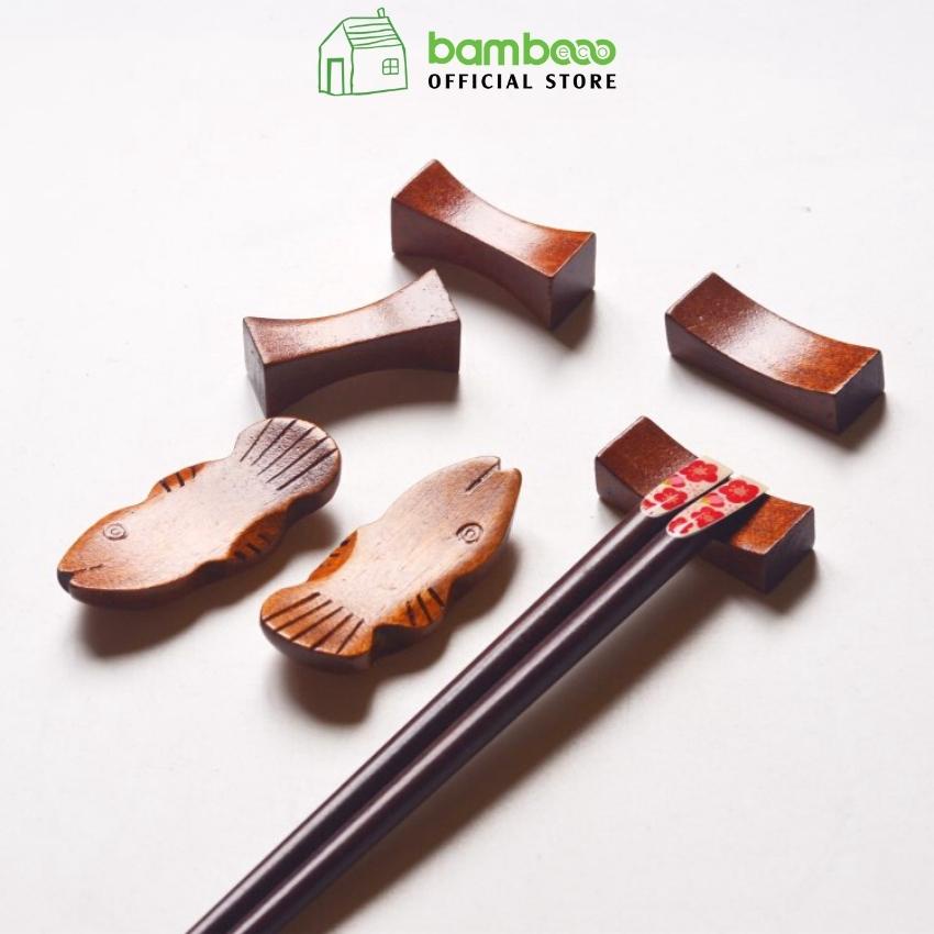 Gác đũa gỗ trang trí BAMBOOO ECO an toàn vệ sinh, sử dụng cho gia đình, nhà hàng, khách sạn đồ dùng nhà bếp