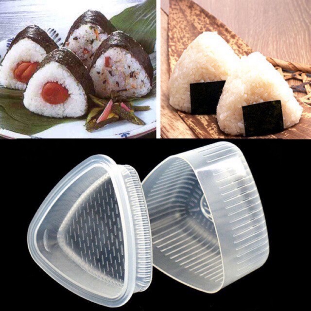 Bộ 2 khuôn ép cơm sushi, cơm nắm tam giác cho bé ăn dặm kiểu Nhật