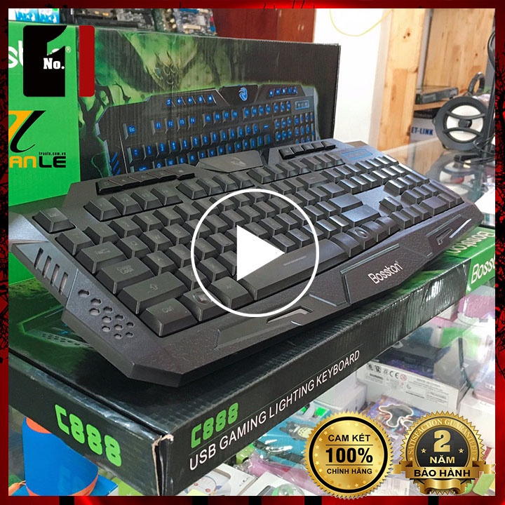 Bàn Phím LED Giả Cơ Gaming Máy Vi Tính Bosston C888 Bàn Phím Dây Game Thủ Chuyên Game Laptop Pc
