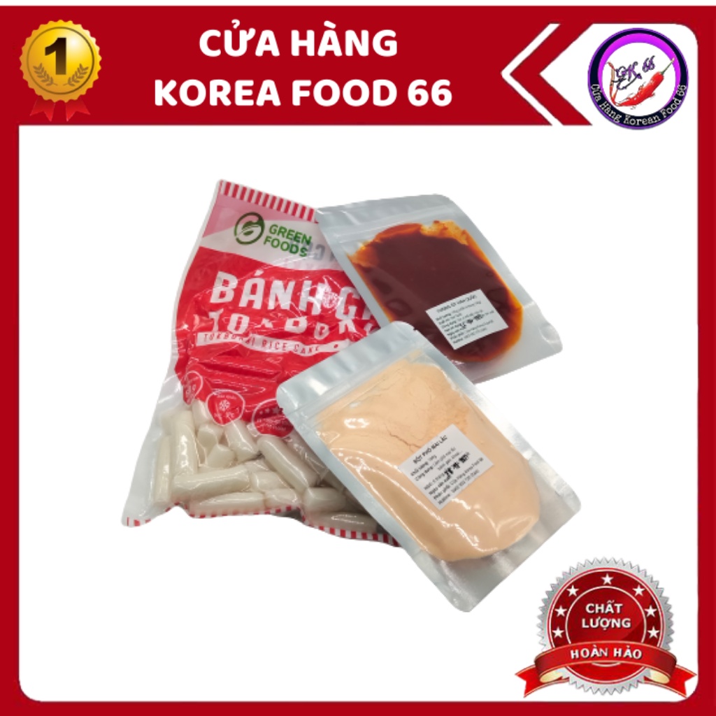 Bánh Gạo Hàn Quốc 500g Kèm Bột PM 100g và Tương Ớt 100g