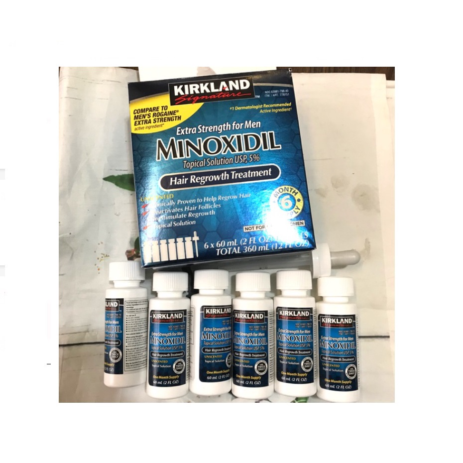 TÁCH LẺ 1 LỌ 60ML Minoxidil 5% Dạng Lỏng Mọc Râu Tóc Kirkland Mỹ