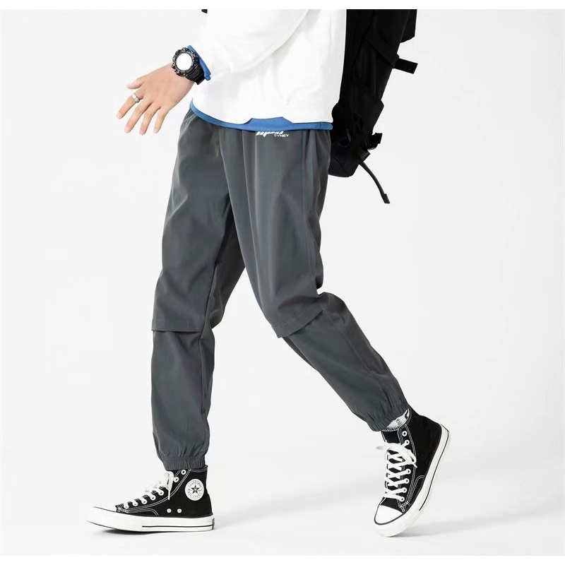 Quần dài thể thao dáng rộng in chữ phong cách hip hop Hàn Quốc chất lượng cao thời trang cho nam S-3XL