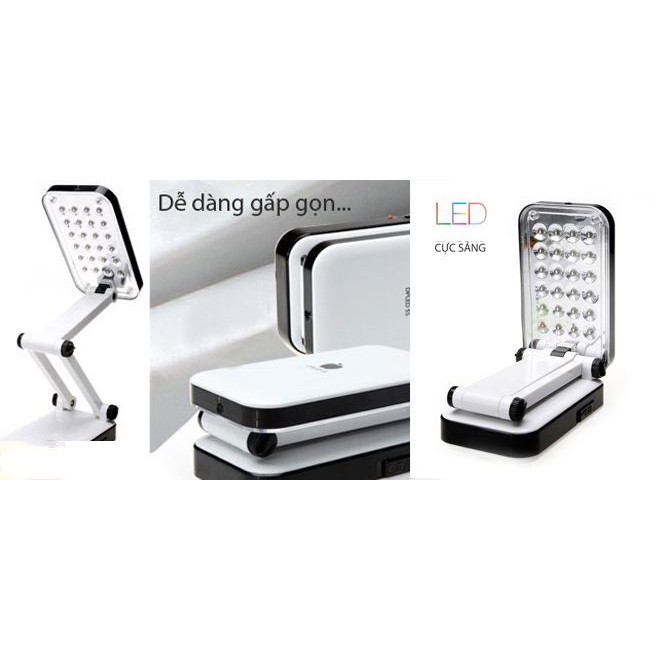 Đèn Bàn Để Học 24 LED Có Pin Sạc KM-6668C Rất Sáng (Chính Hãng)