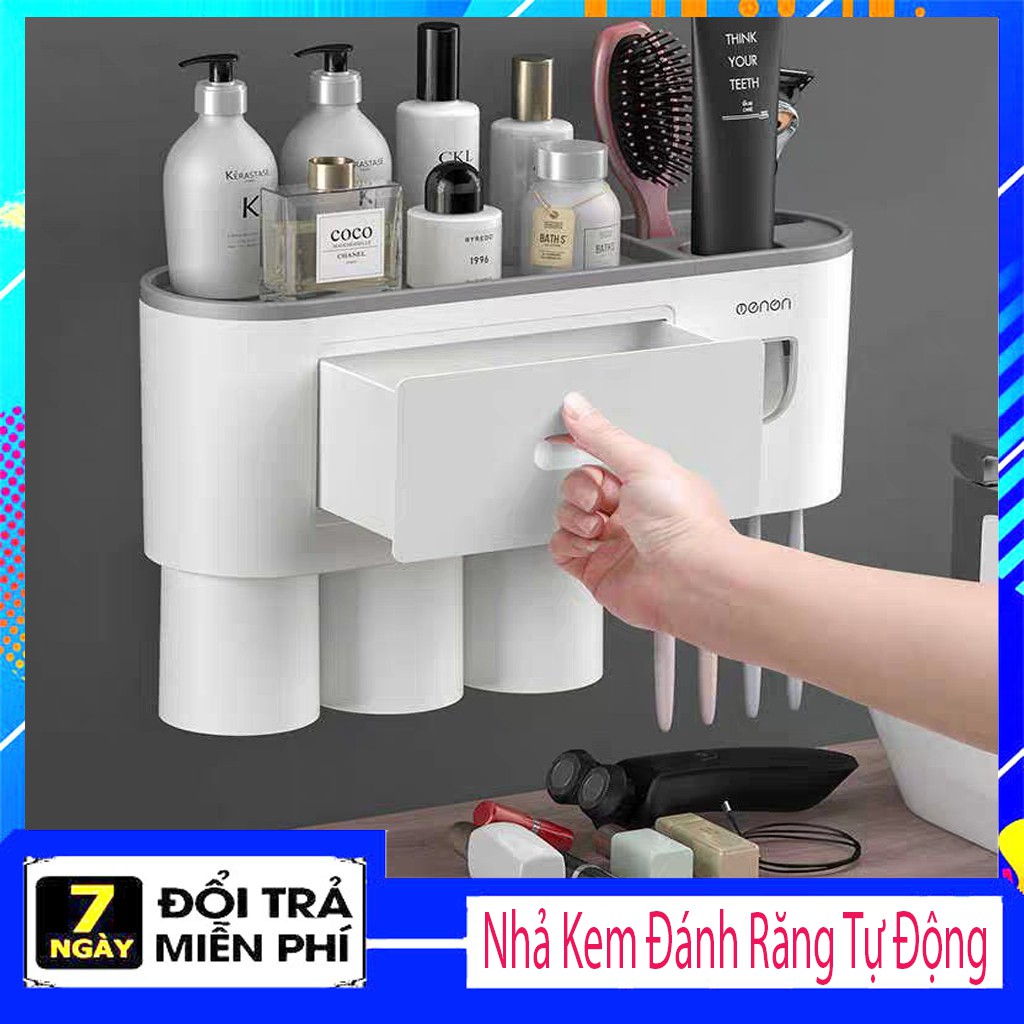 Bộ Nhả Kem Đánh Răng Tự Động, Kệ Để Đồ Phòng Tắm Cao Cấp