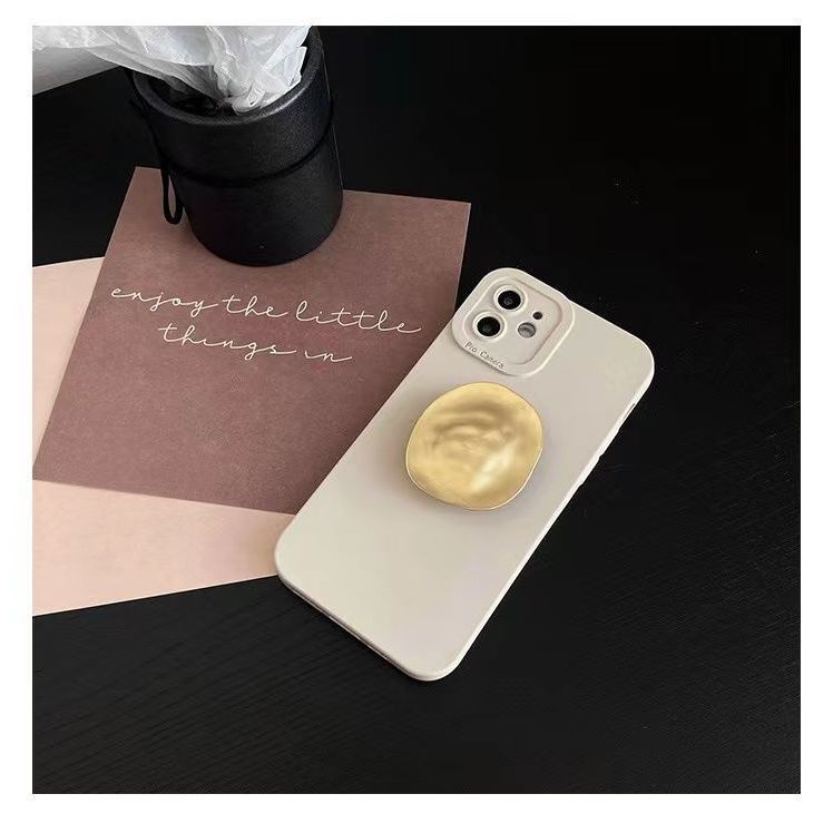 Ốp Điện Thoại Silicon Dẻo Màu Trắng Kèm Giá Đỡ Kim Loại Cho iphone 13 11 12 Pro Max mini X XR XS xmax 7 8 Plus