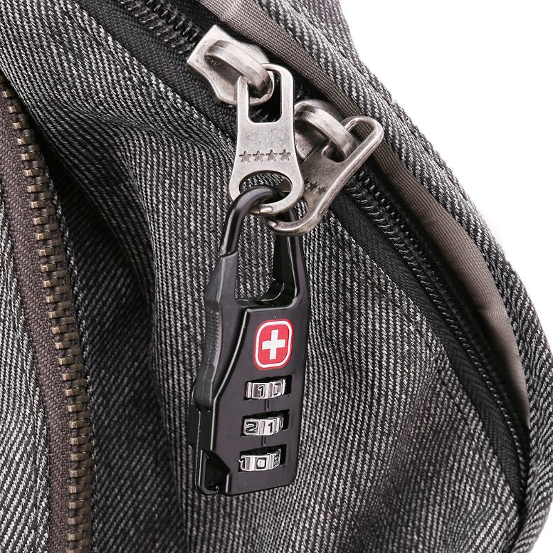 Ổ khóa hành lý du lịch kiểu mật mã chữ số an toàn mini trang trí biểu tượng chữ thập Thụy Sĩ