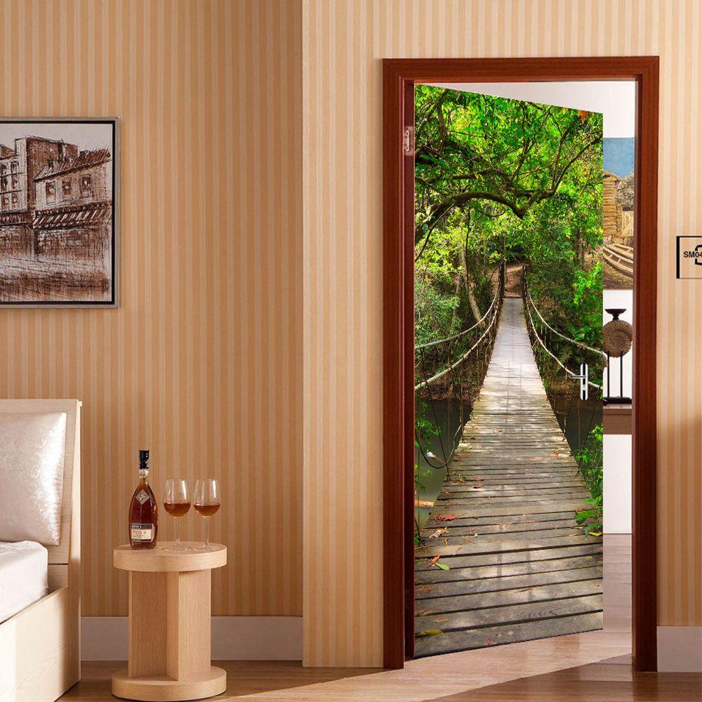 Miếng Dán Tường / Cửa Bằng PVC Tự Dính Hình Phong Cảnh Thiên Nhiên
