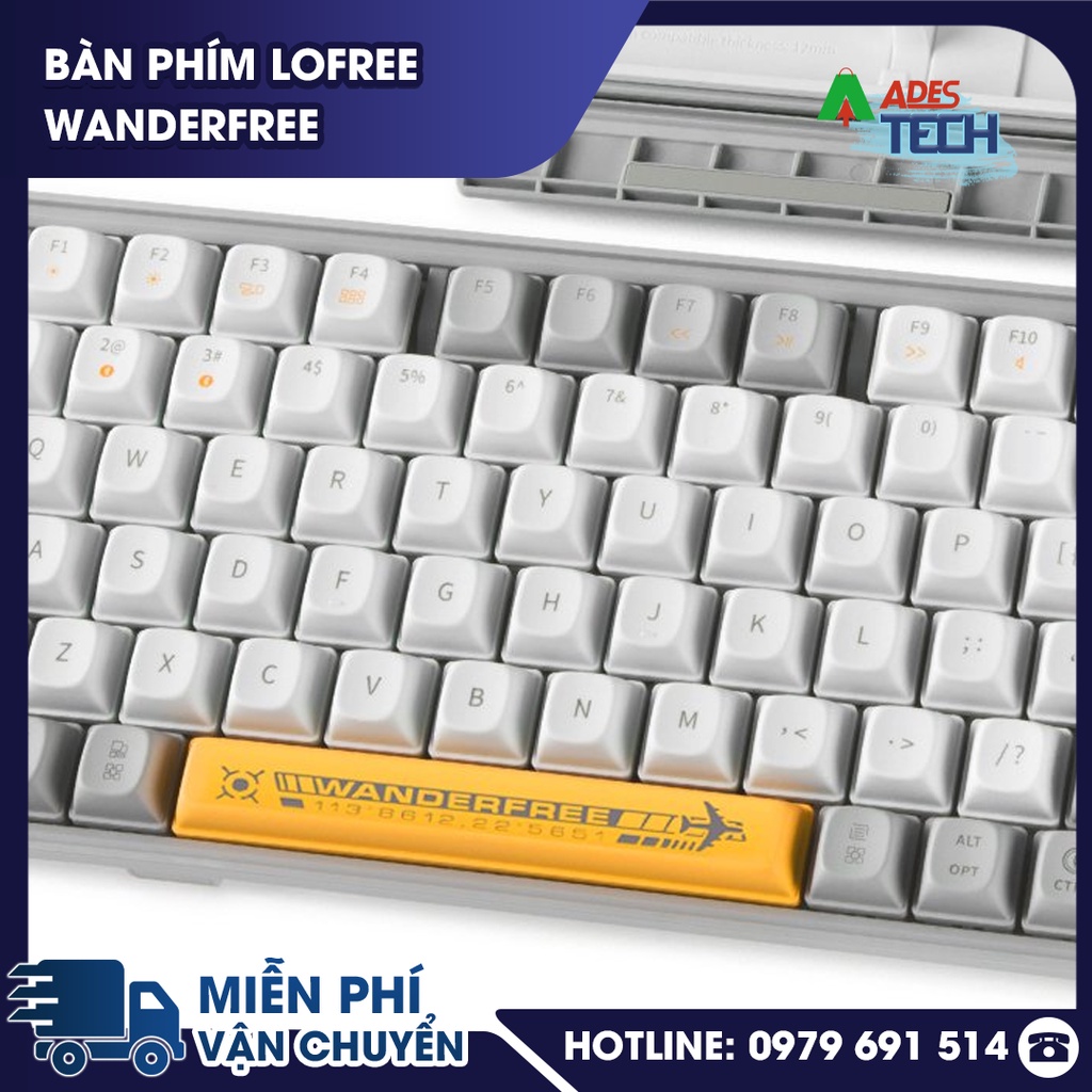Bàn Phím Cơ Không Dây Lofree Wanderfree | 3 Chế Độ Kết Nối, Dung Lượng Pin Khủng, Gateron Brown Switch | BH 12 Tháng