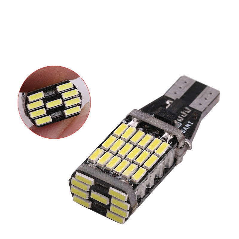 2 Bóng Đèn Led T15 W16W 45 Smd 4014 6000k Ánh Sáng Trắng Cho Xe Hơi