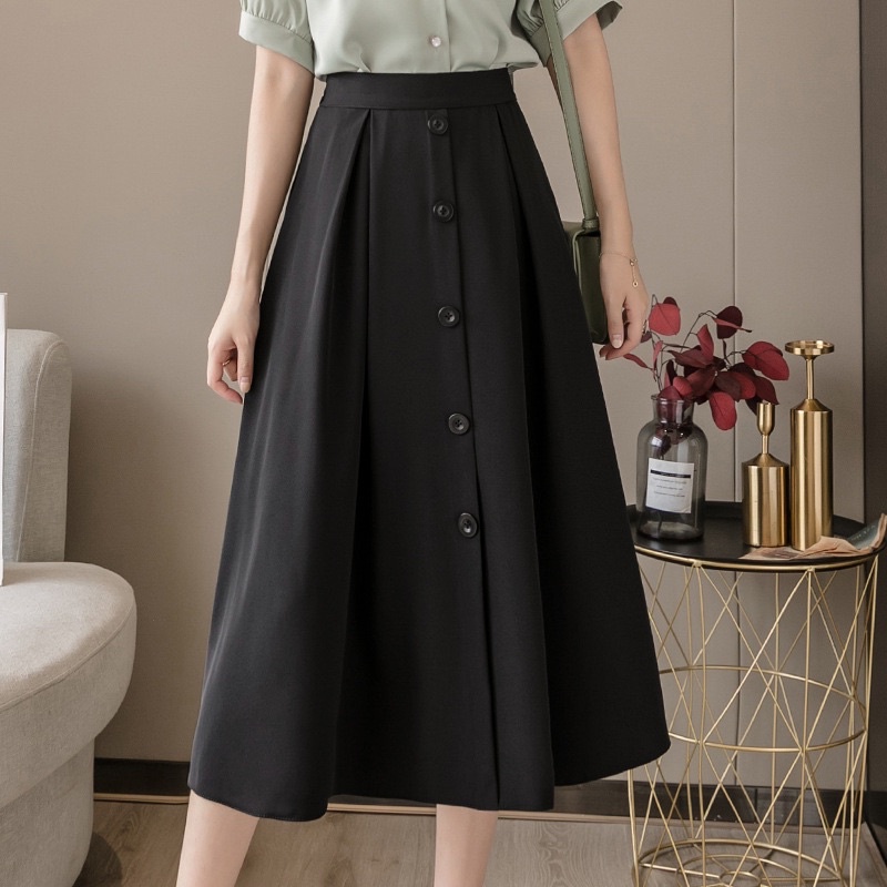 Chân váy xoè ulzang phối cúc m804