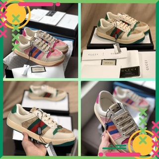 Giày 𝐆𝐮𝐜𝐜𝐢 𝐒ơ𝐧 𝐓ù𝐧𝐠 ⚡️FULL BOX&PK⚡️ Giày thể thao GG 3 vạch hàng cao cấp da thật cực chất