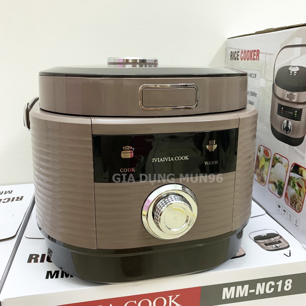 Nồi Cơm Điện IVIAIVIA COOKER MM - NC18 Dung tích 1.8 Lít  - Tặng Kèm Giá Hấp, Hàng Chính Hãng Bảo Hành 12 Tháng