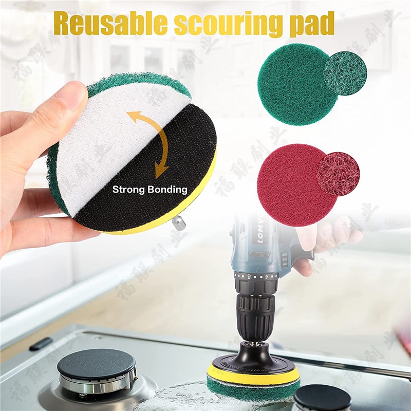 8 cái Máy Khoan Bit Làm Sạch Chà Sàn Bàn Chải Dụng Cụ Vệ Sinh bàn chải,Không Bao Gồm Máy Điện -SK-DB-FL003