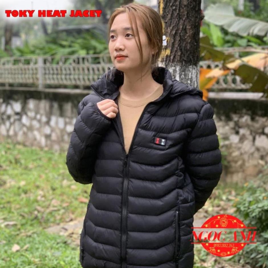 Áo Sưởi Ấm Bằng Điện Dài Tay Siêu Ấm Chính Hãng Nhật Bản, Mẫu Mới 9 Tấm Nhiệt + 2 Nút Bấm.