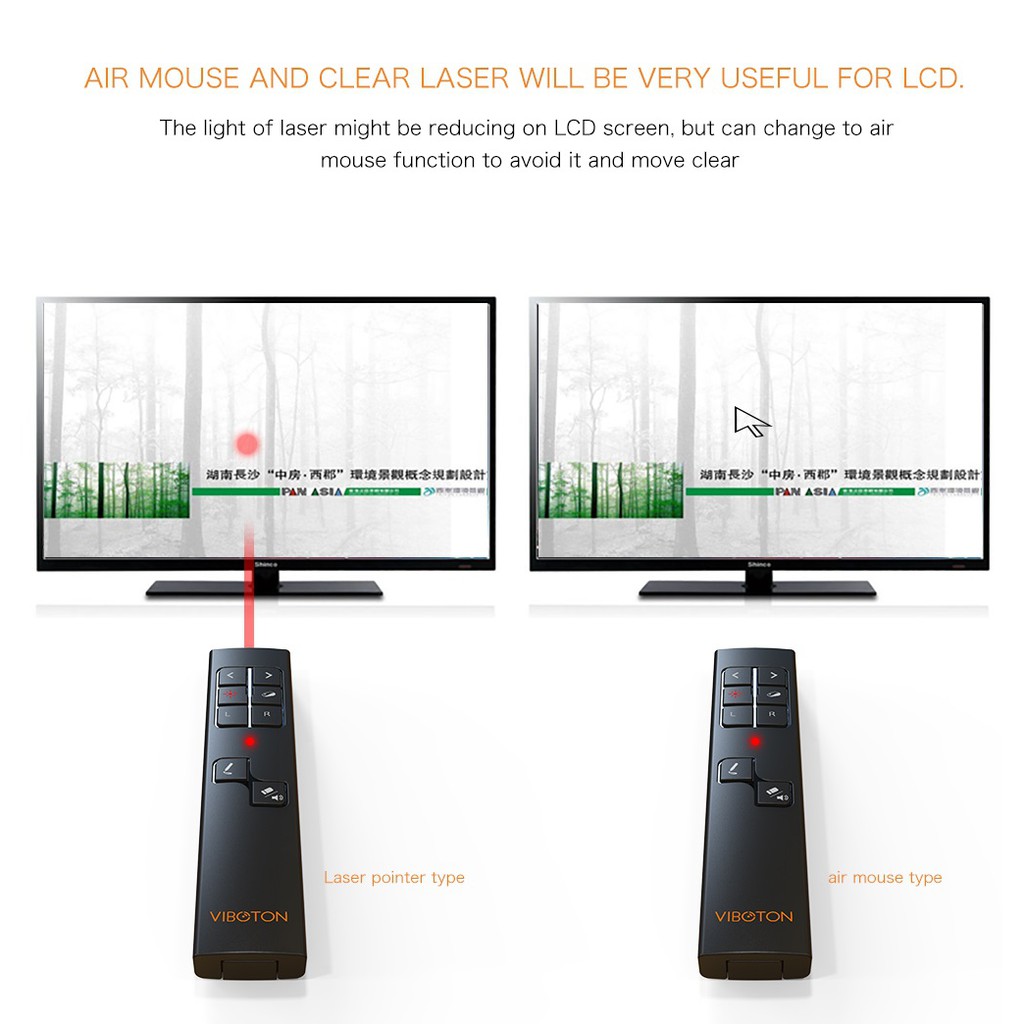 BÚT TRÌNH CHIẾU LAZER KIÊM CHUỘT KHÔNG DÂY KÈM NÚT TĂNG GIẢM ÂM LƯỢNG VIBOTON PP930