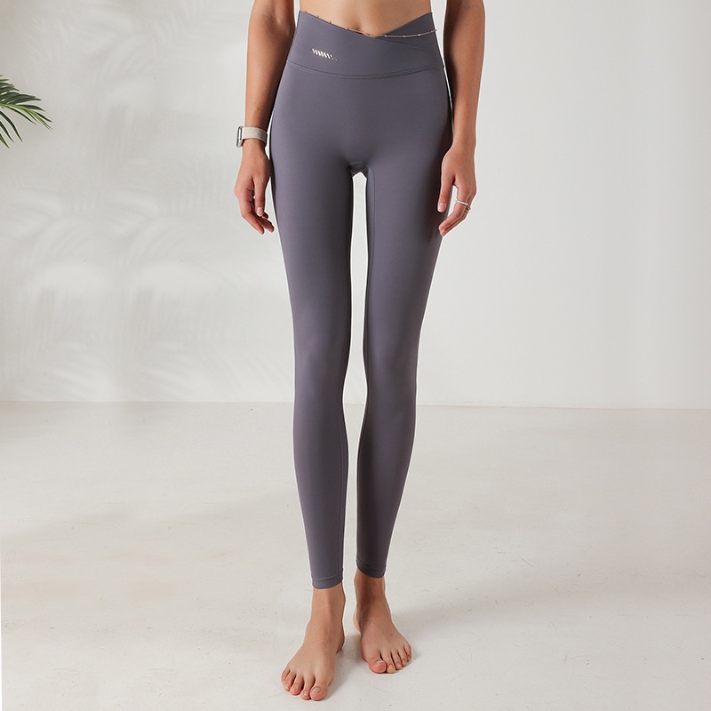 Quần legging thể thao lưng cao thiết kế đắp chéo
