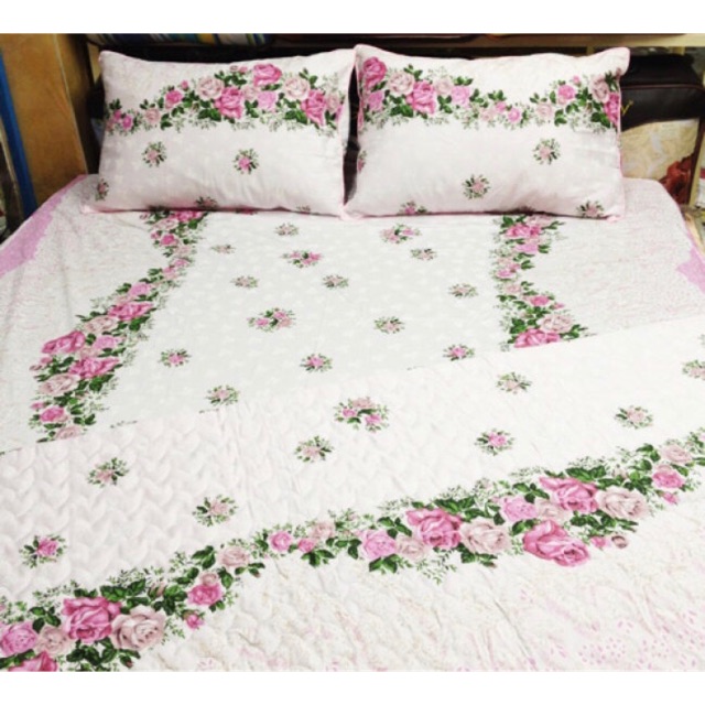 Bộ drap, chăn vải cotton Thắng Lợi