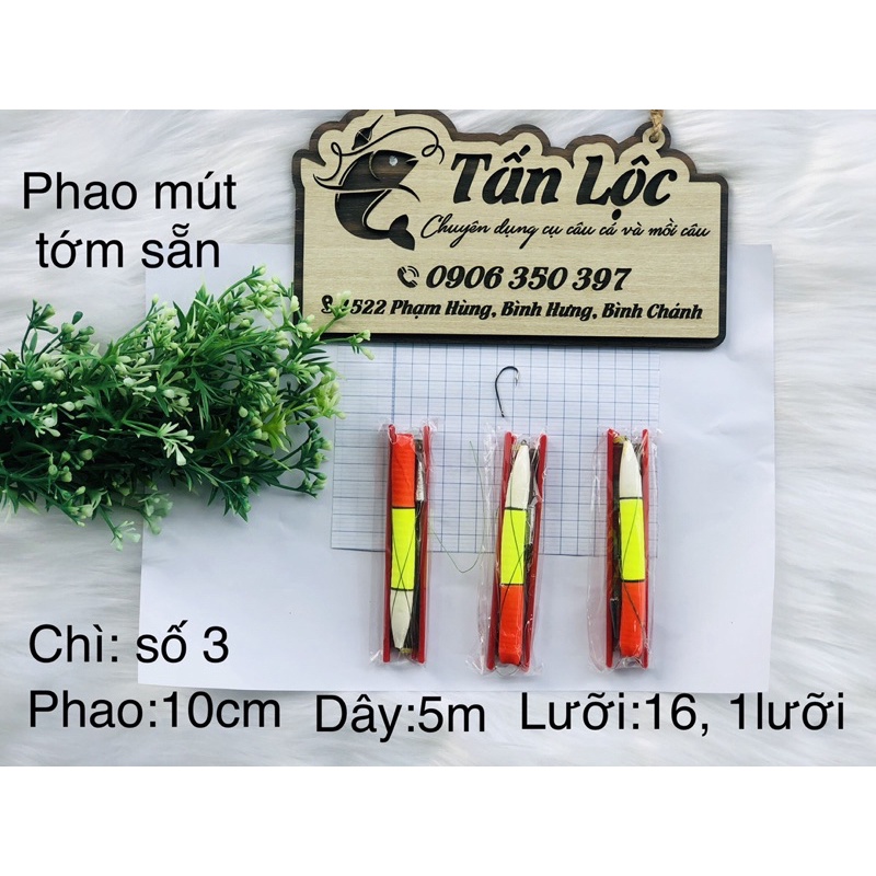 [Giá rẻ] 3 BỘ PHAO MÚT TỚM SẴN CÓ NHIỀU CỠ LƯỠI - CÂU CÁ RÔ CÁ TRÊ CÁ PHI