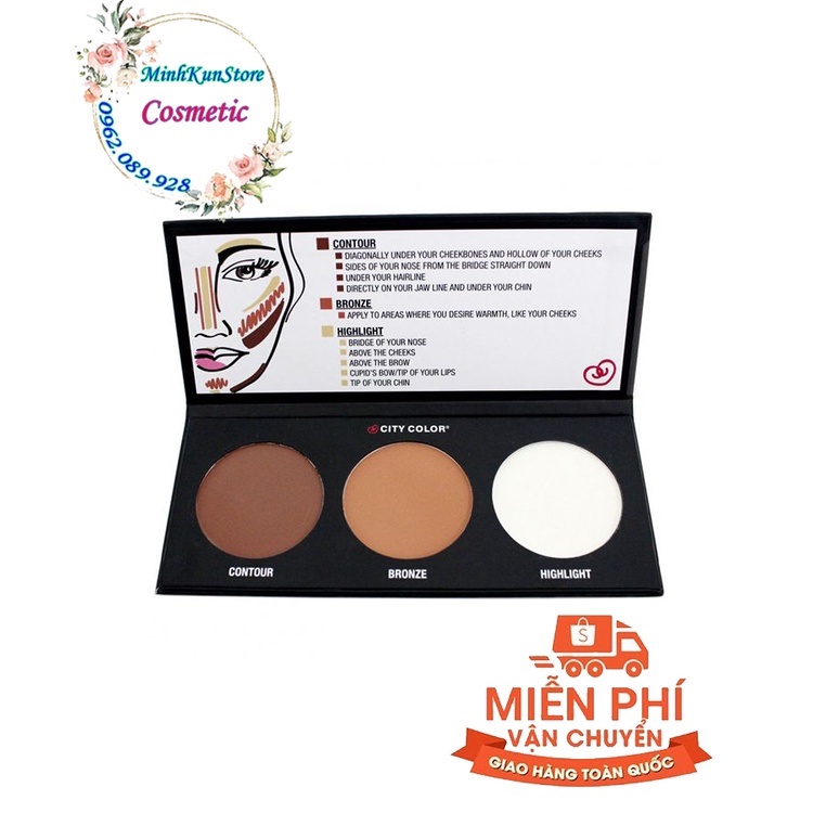 Bảng Phấn Tạo Khối Và Highlight City Color Contour Palette