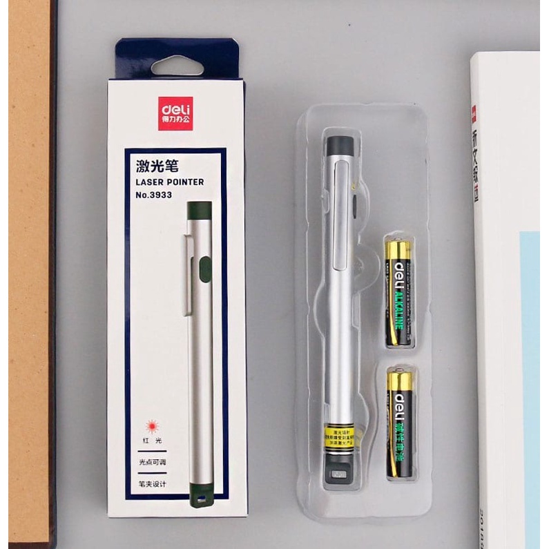 Bút trình chiếu, chỉ bản đồ lazer, thuyết trình giảng dậy, thân hợp kim, Deli 3933 - vpp Diệp Lạc