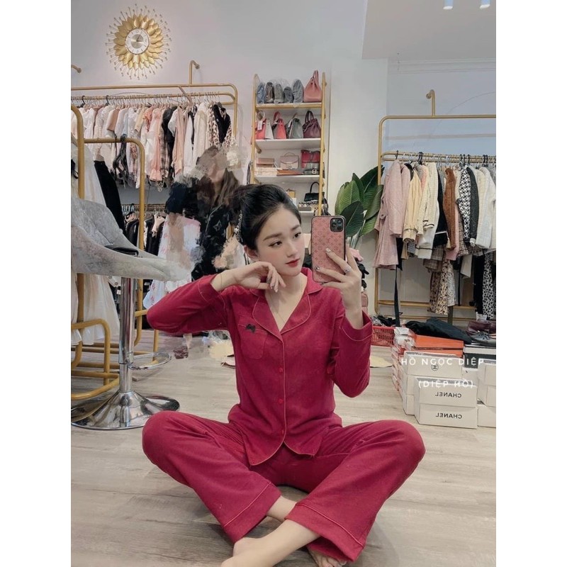 BỘ PIZAMA NHUNG TĂM TRƠN 6 MÀU