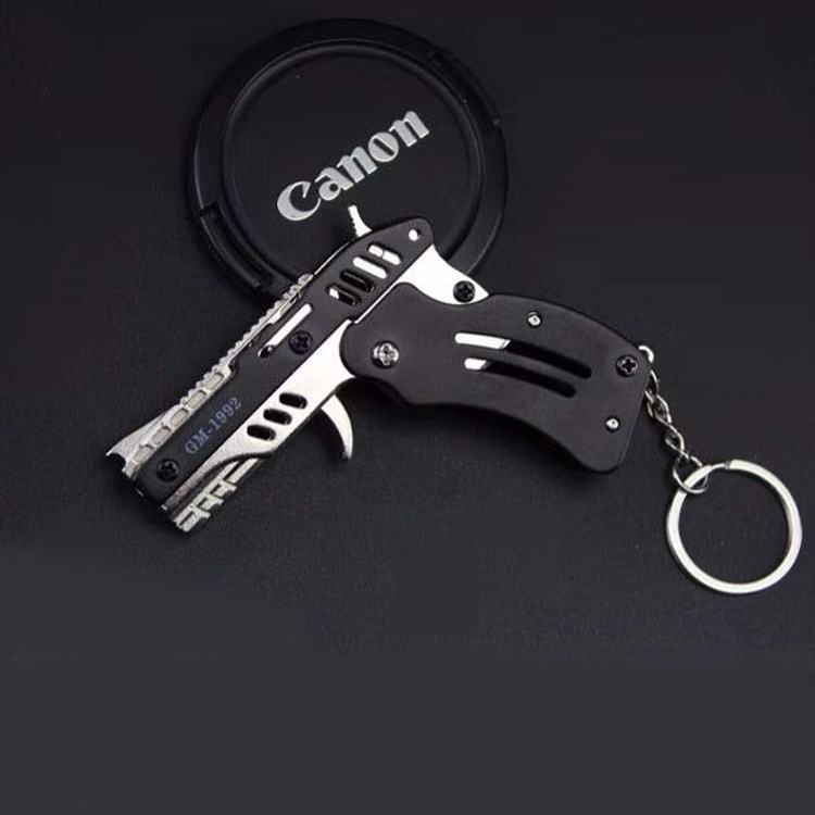 Súng Bắn Nịt Dây Thun Đồ Chơi Vikitoys Móc Khóa Mini Giá Rẻ Bằng Kim Loại Cao Su Mềm An Toàn Có thể Gấp Gọn