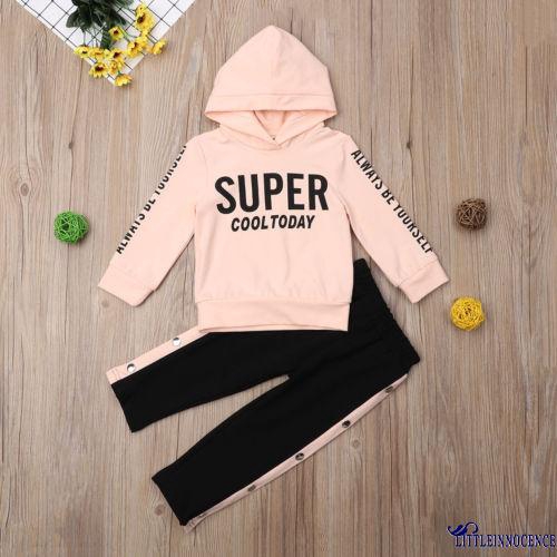 Set Áo Hoodie Và Quần Dài Kiểu Dáng Thể Thao Dành Cho Bé Gái