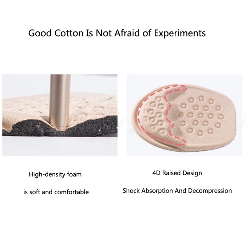 1 Cặp Đệm Lót Giày Xỏ Ngón Bằng Xốp Cotton Mềm Mại Thoáng Khí Giảm Đau Cho Nam Nữ