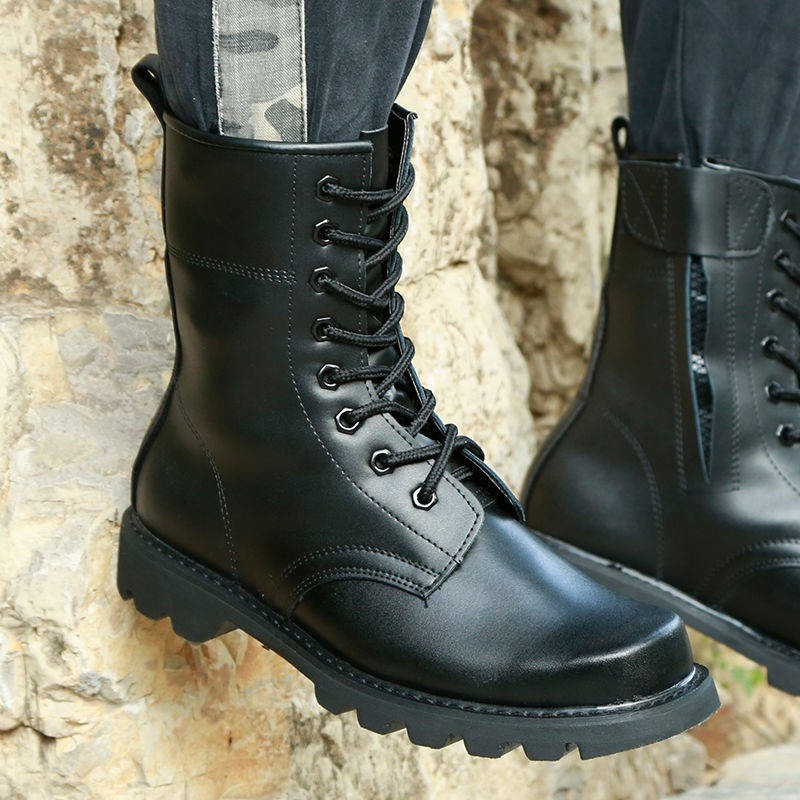 thể giày nam cao cấp ◎Giày da Giày nam Giày đi bộ Giày cao gót thép Thép đáy Martin Boots An ninh Giày cao cổ Bông