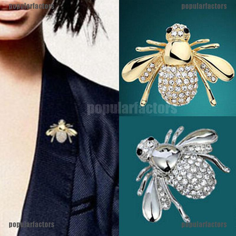 Ghim Cài Áo Hình Chú Ong Đính Đá Nhân Tạo Thời Trang Cho Nữ