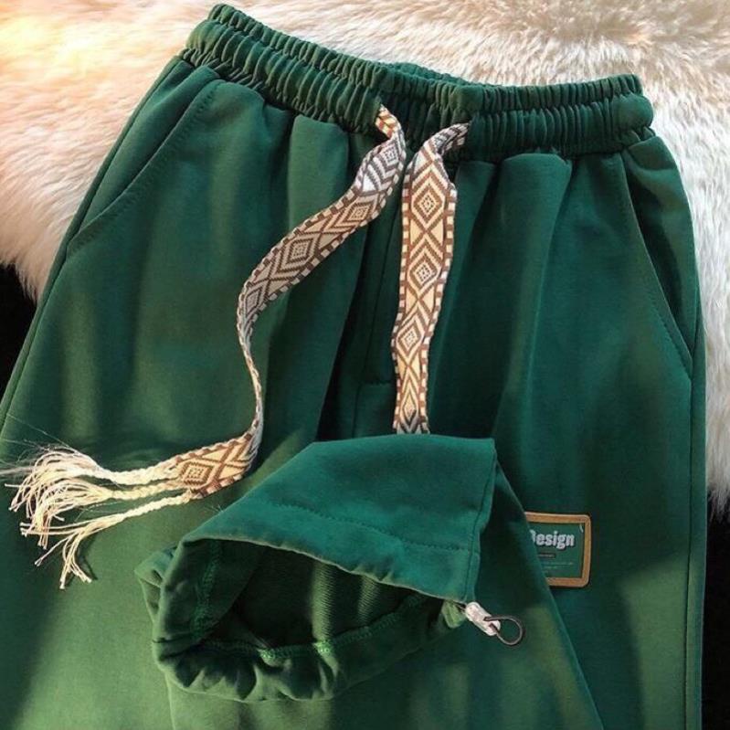 Quần Jogger Thêu Chữ R, DESIGN Ống Rộng Ullzang Unisex Hàn Quốc(Hàng sẵn)