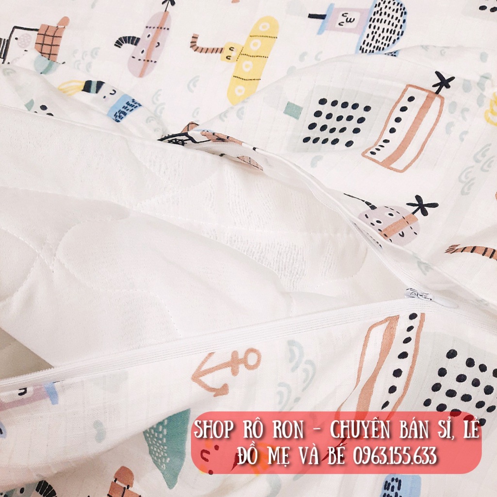 [Chính hãng] Chăn xô sợi tre trần bông MOLLI 1m*1m2 có thể tháo rời vỏ - Chăn xô MOLLI 4 mùa cao cấp cho bé - Shoproron